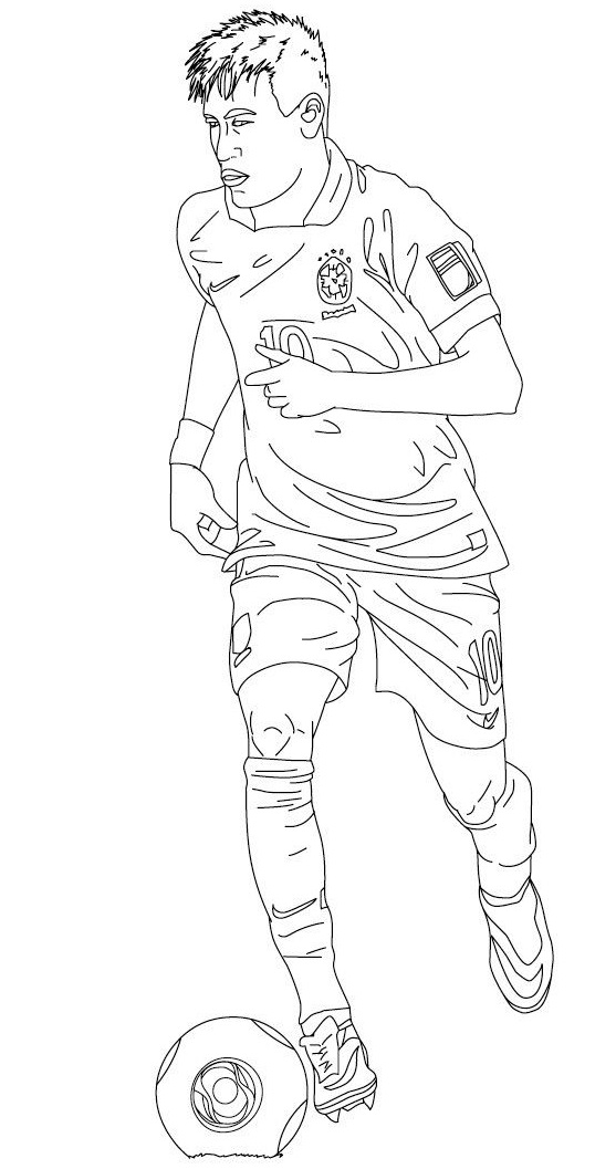 Coloriage Neymar Psg Et Joueur De Bresil - PSG Paris Saint-Germain à imprimer