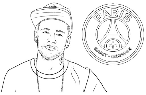 Coloriage Neymar Psg Foot - PSG Paris Saint-Germain à imprimer