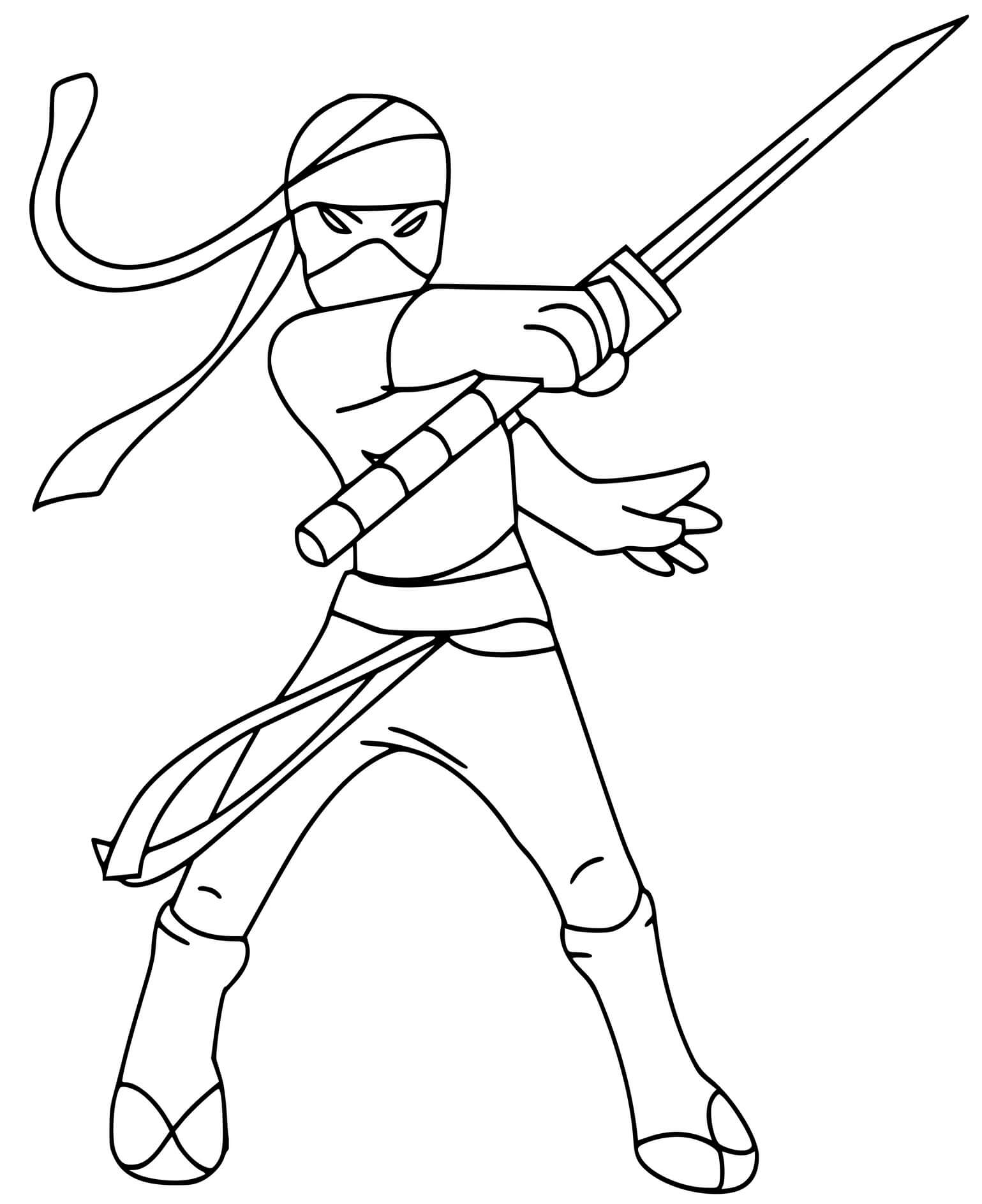 Coloriage Ninja Japonais - Ninja à imprimer