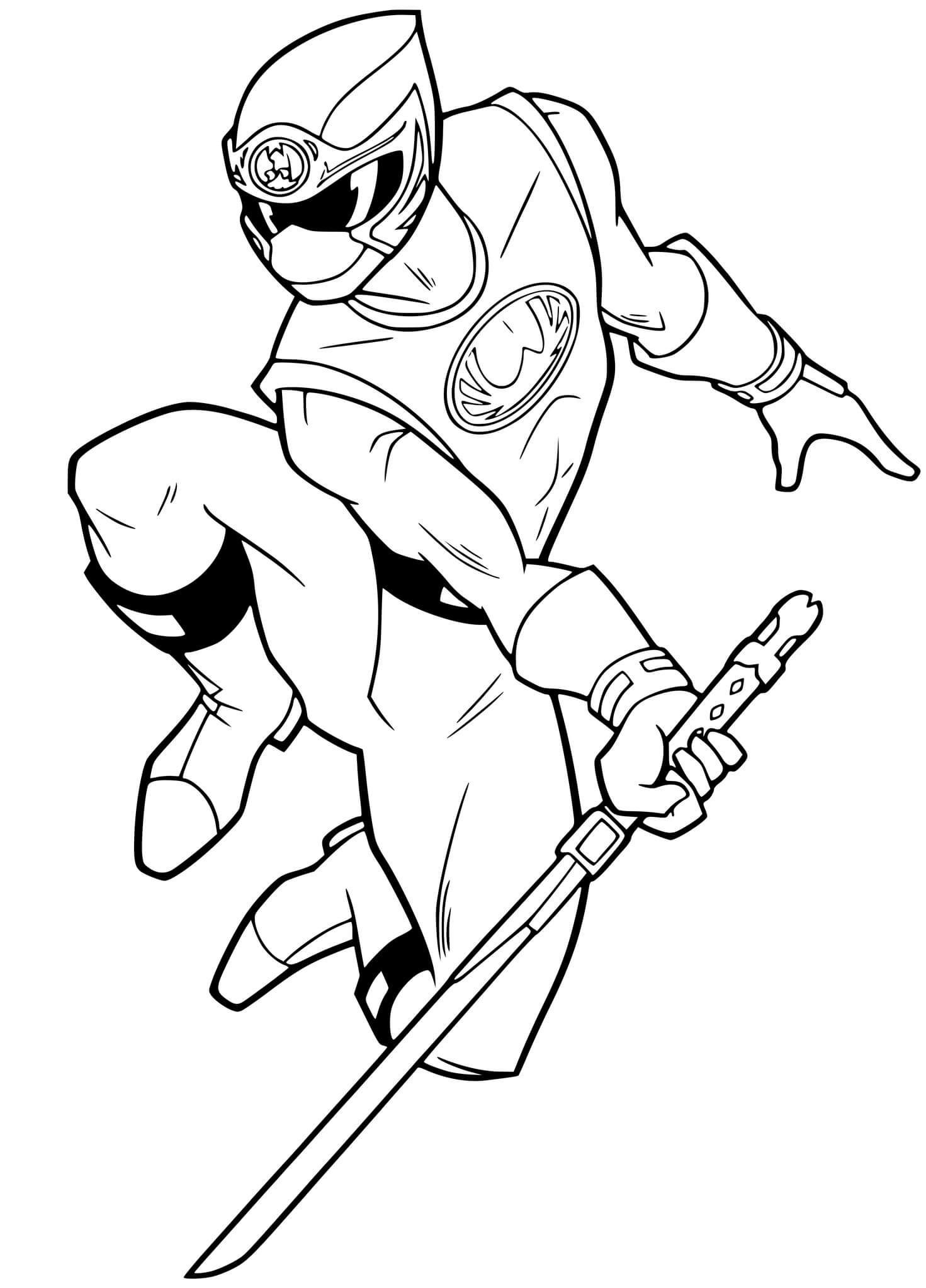Coloriage Ninja Power Ranger - Power rangers à imprimer