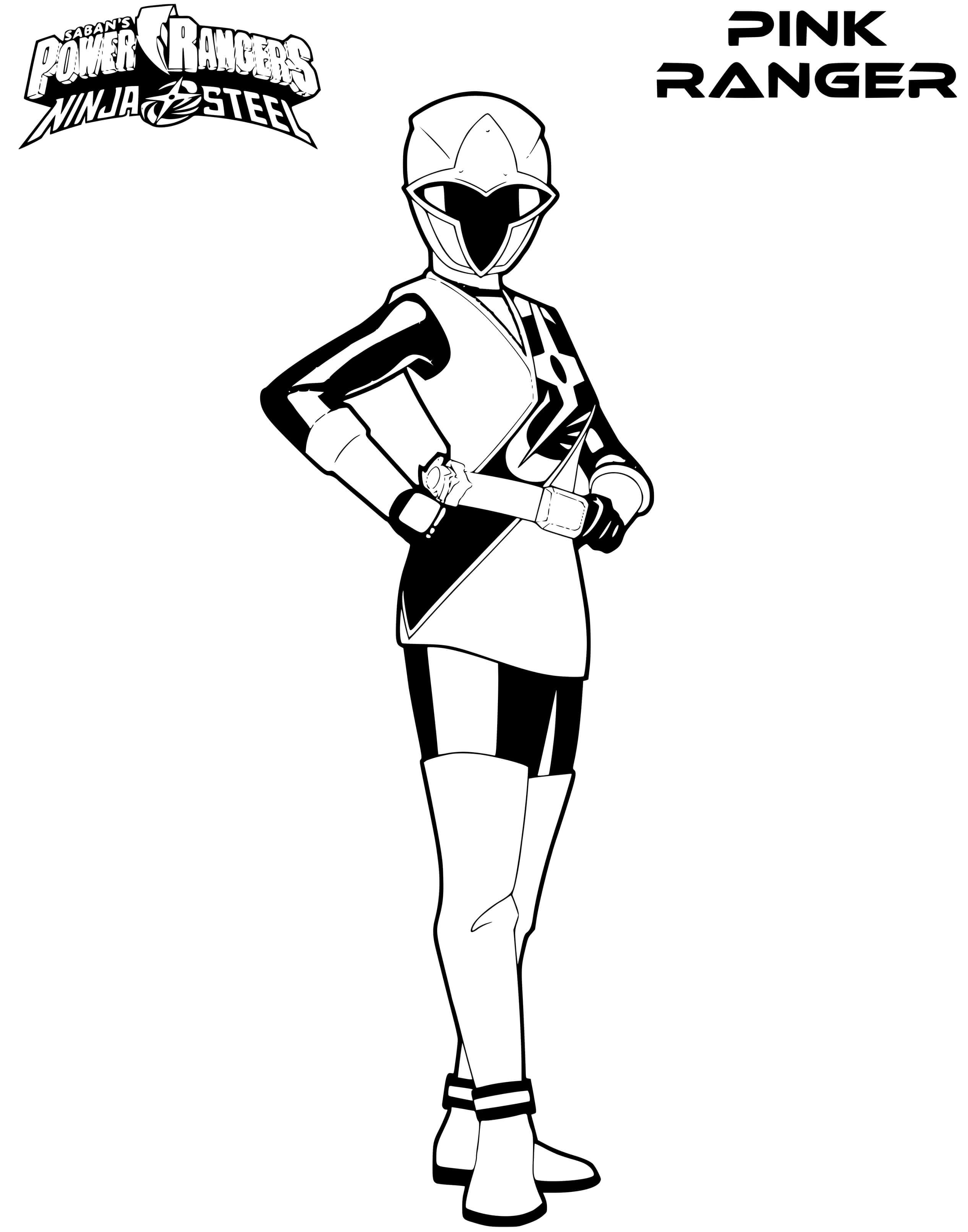 Coloriage Ninja Steel Power Rangers Rose Ranger - Ninja à imprimer