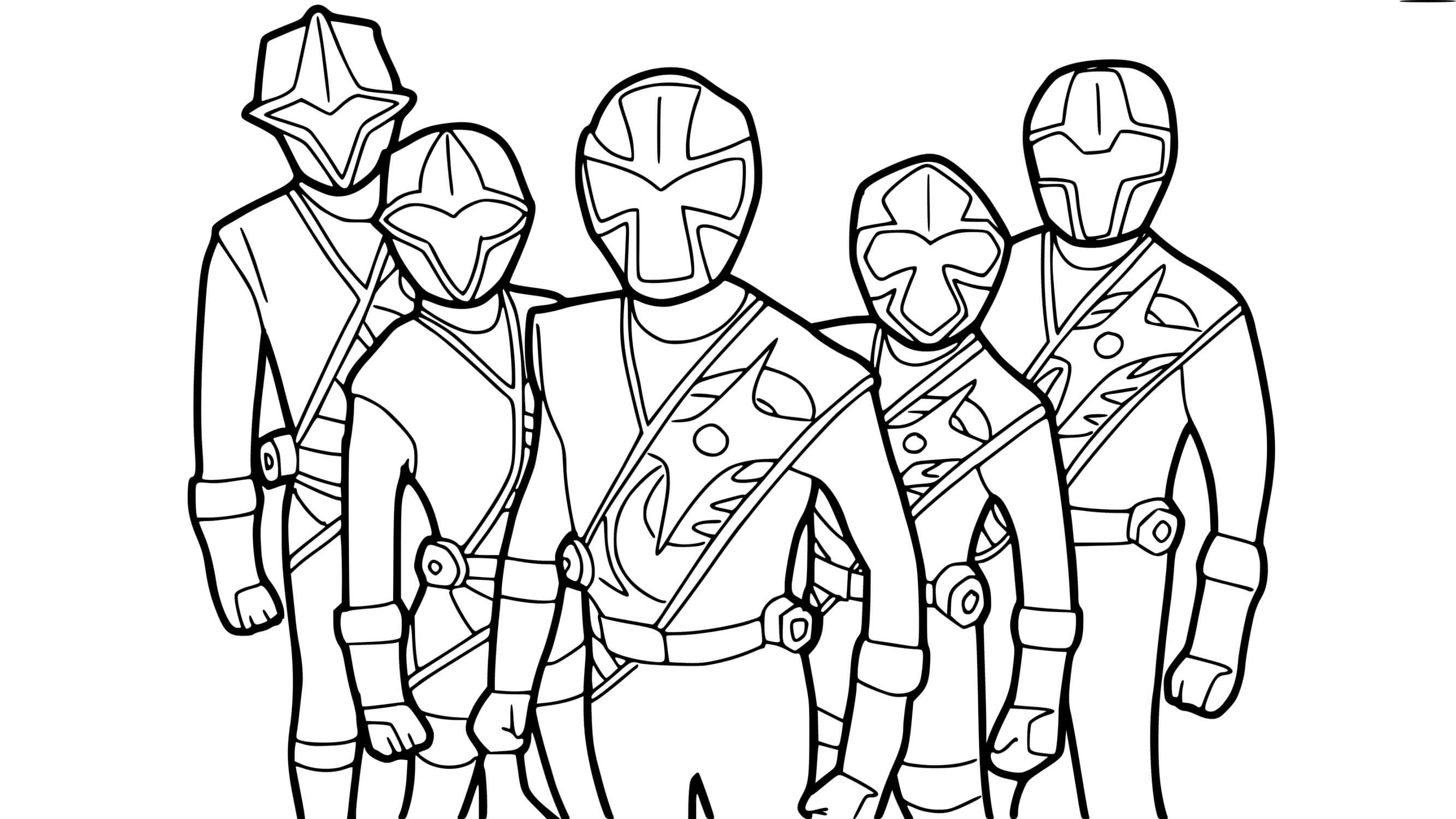 Coloriage Ninja Steel Power Rangers - Ninja à imprimer