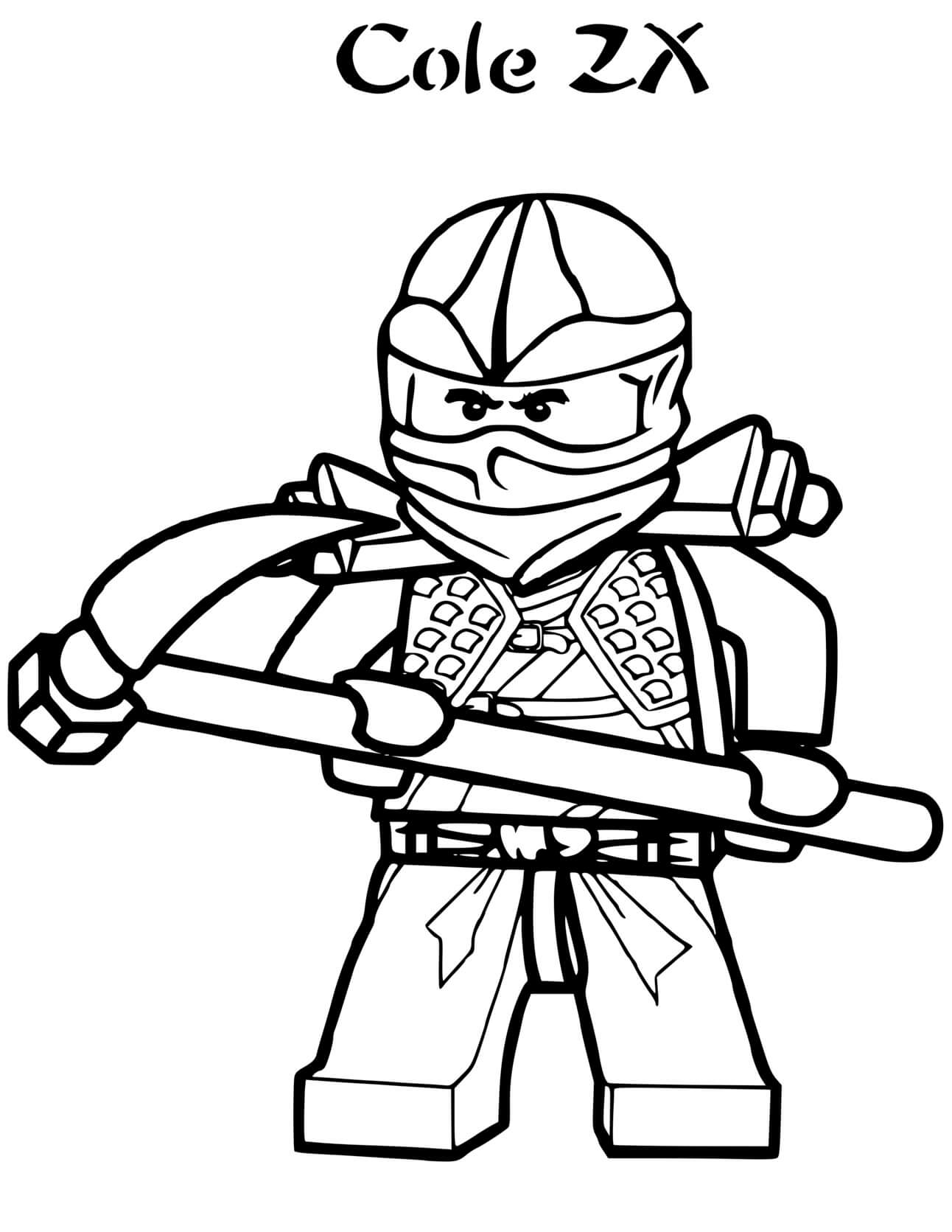 Coloriage Ninjago Cole Zx Ninja - Ninja à imprimer