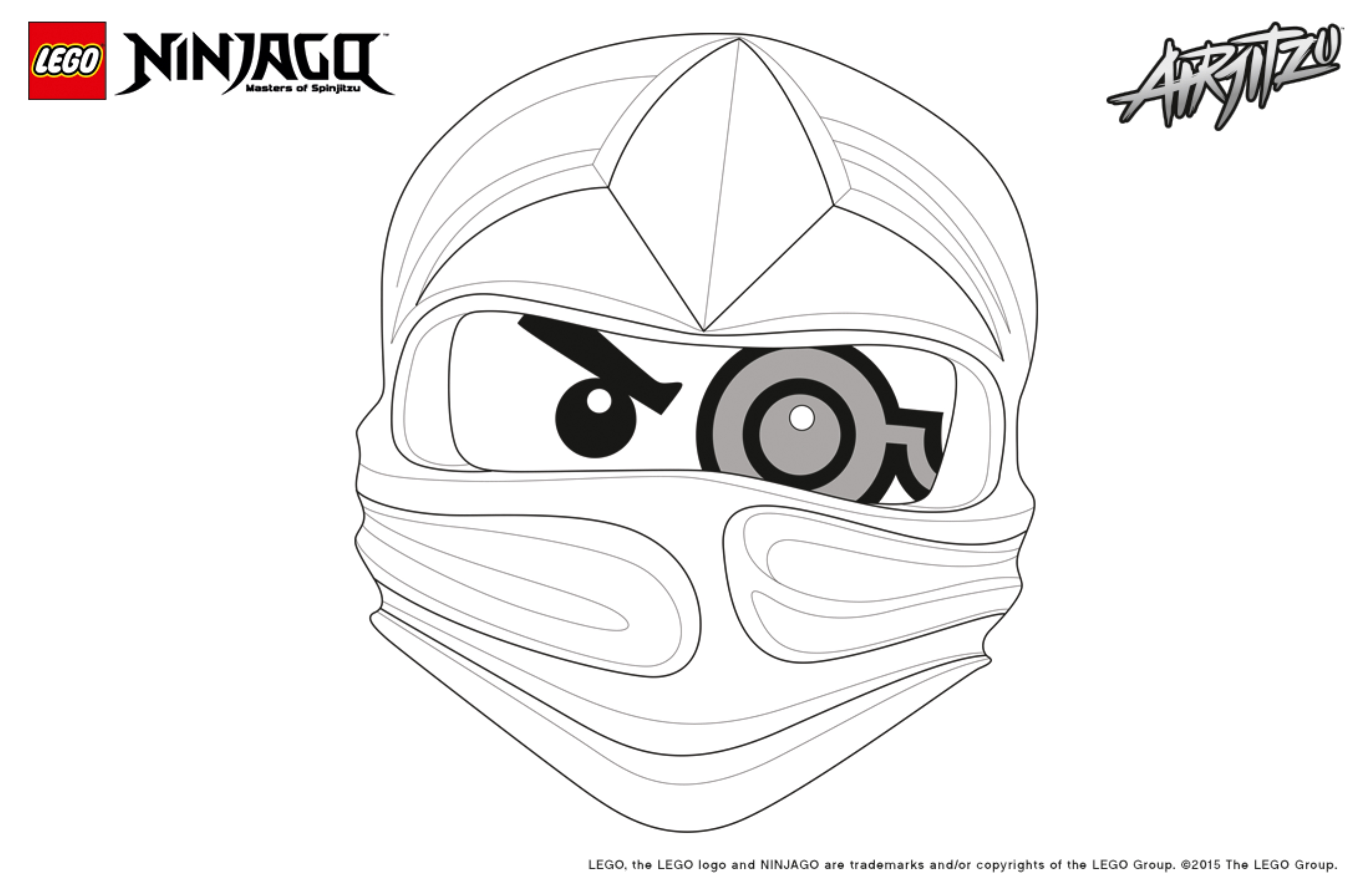 Coloriage Ninjago Lego 1 Face Zane - Ninjago à imprimer
