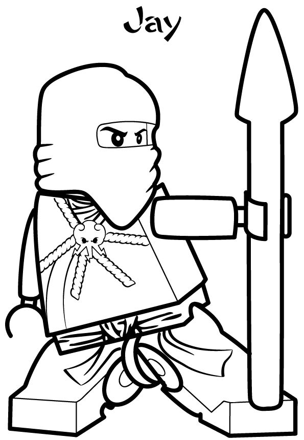Coloriage Ninjago Lego Dessin Jay - Ninjago à imprimer