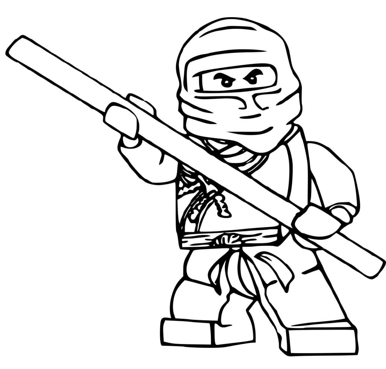 Coloriage Ninjago Ninja Defense - Ninja à imprimer