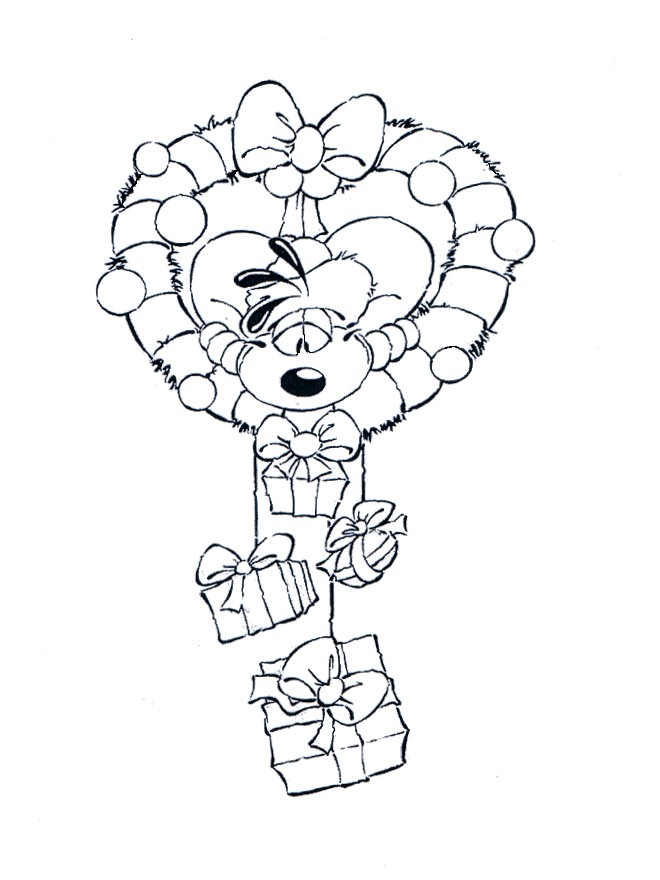Coloriage Noël Diddl - Noël à imprimer