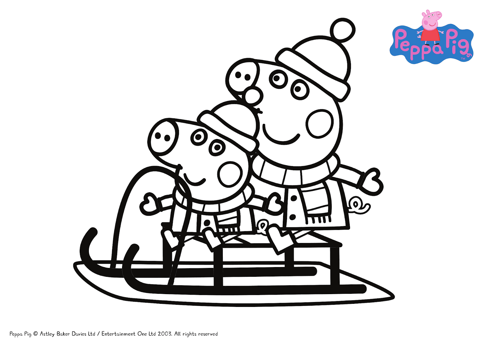 Coloriage Noël En Famille Peppa Pig - Peppa pig à imprimer