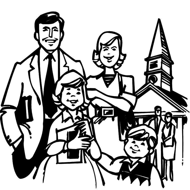 Coloriage Noël En Famille - Noël à imprimer