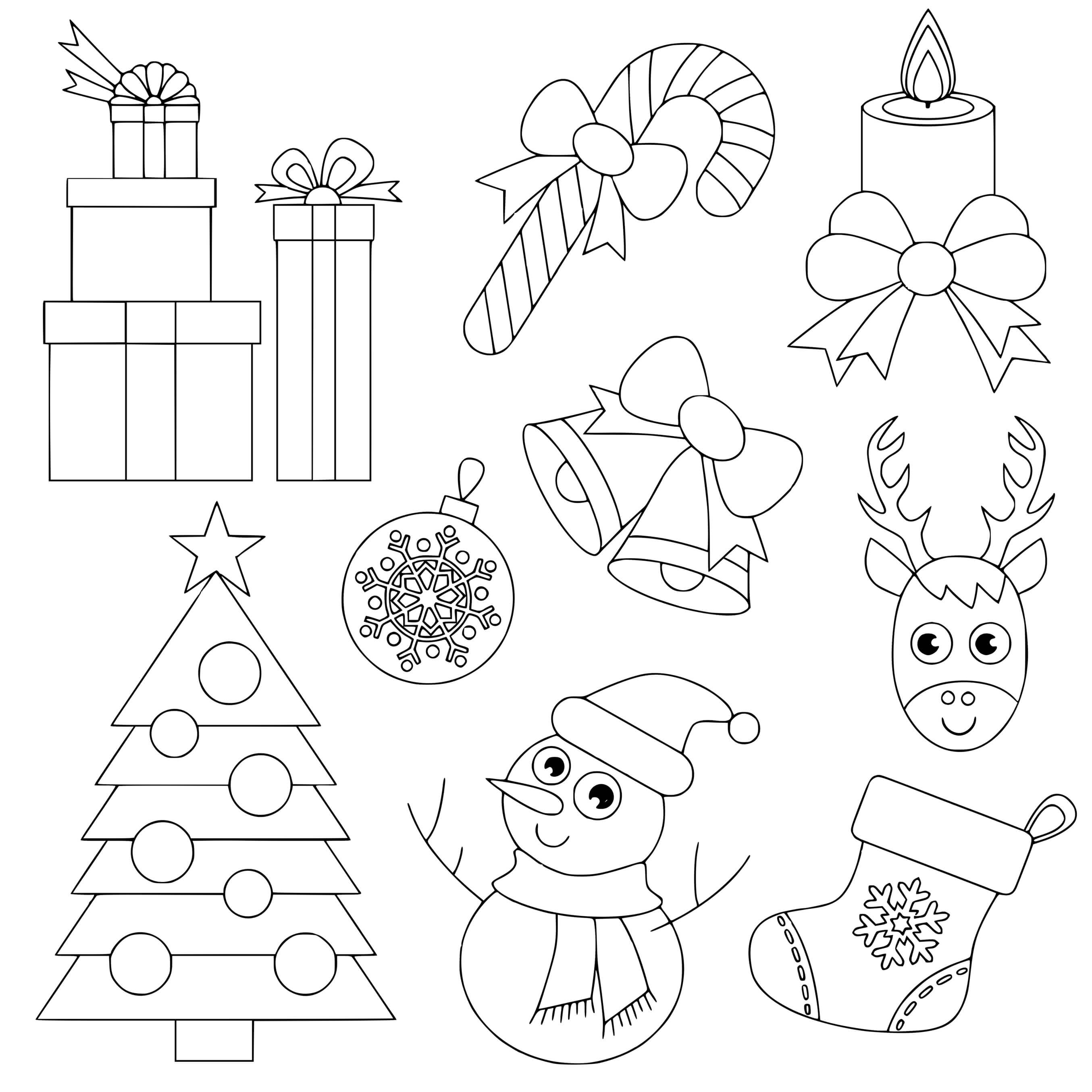 Coloriage Noël Facile Pour Les Enfants D'Age Prescolaire Maternelle - Noël maternelle à imprimer