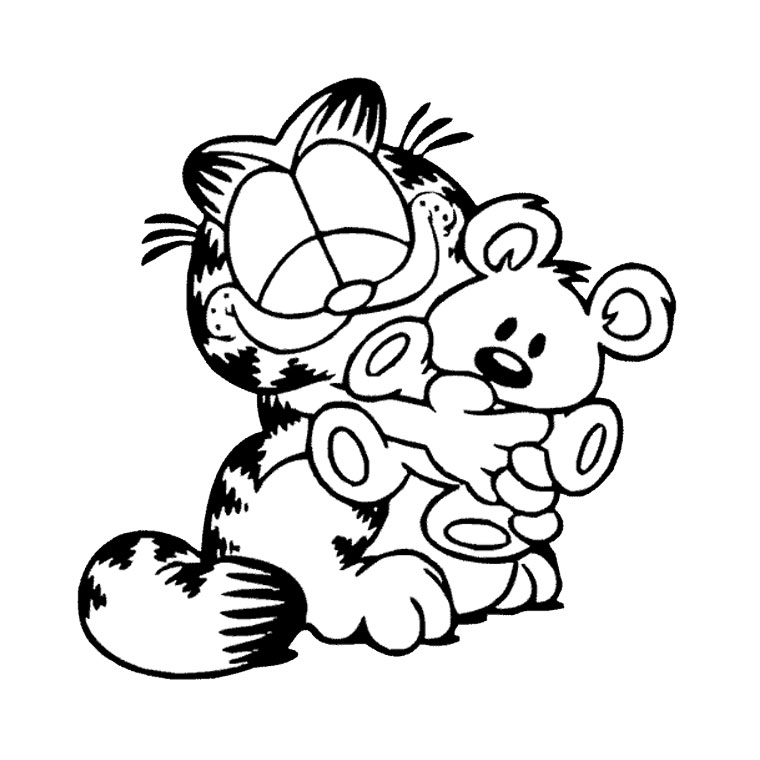 Coloriage Noël Garfield - Noël à imprimer