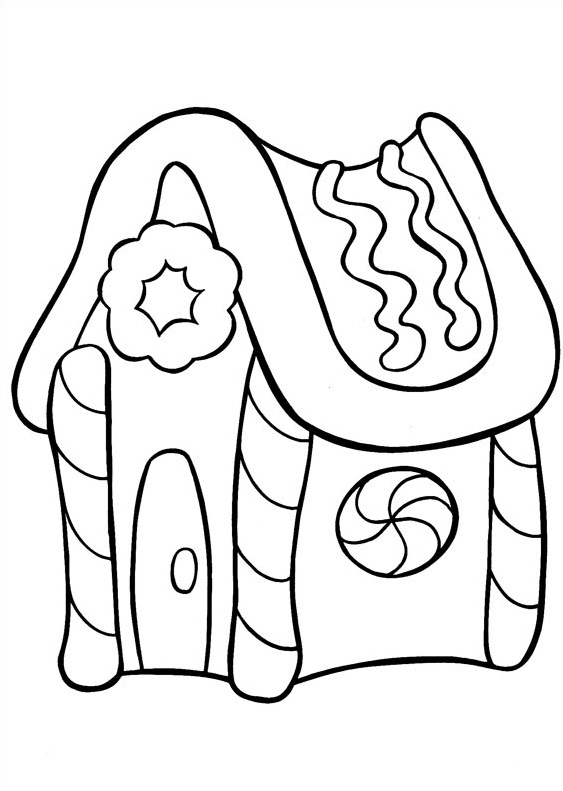 Coloriage Noël Gâteau Maison - Noël à imprimer