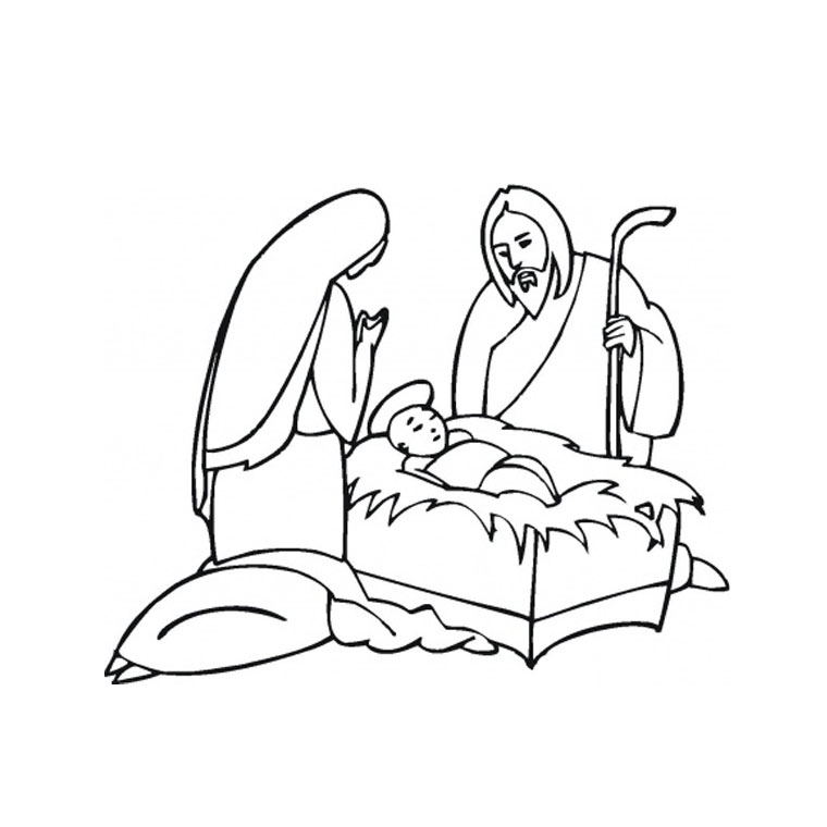 Coloriage Noël Jesus - Noël à imprimer