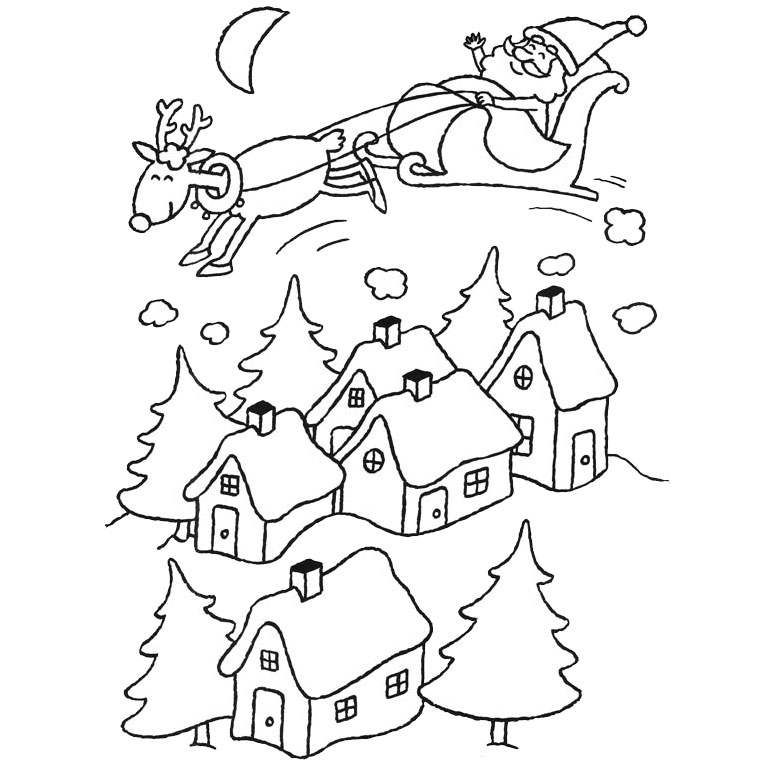 Coloriage Noël Maison - Noël à imprimer
