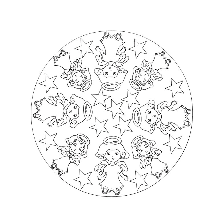Coloriage Noël Mandala - Noël à imprimer
