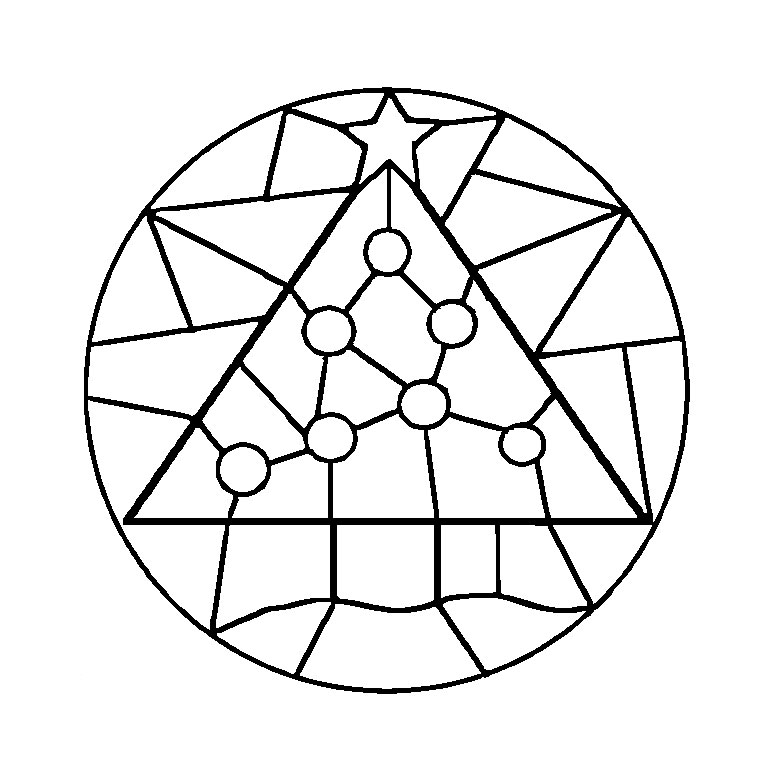 Coloriage Noël Vitrail - Noël à imprimer