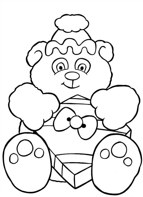 Coloriage Nounours De Noël - Noël à imprimer