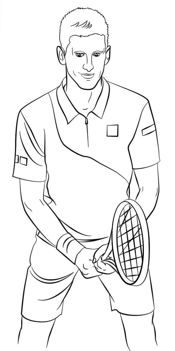 Coloriage Novak Djokovic Tennis - Tennis à imprimer