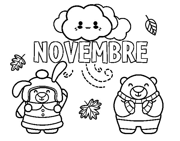Coloriage Novembre Maternelle - Novembre à imprimer