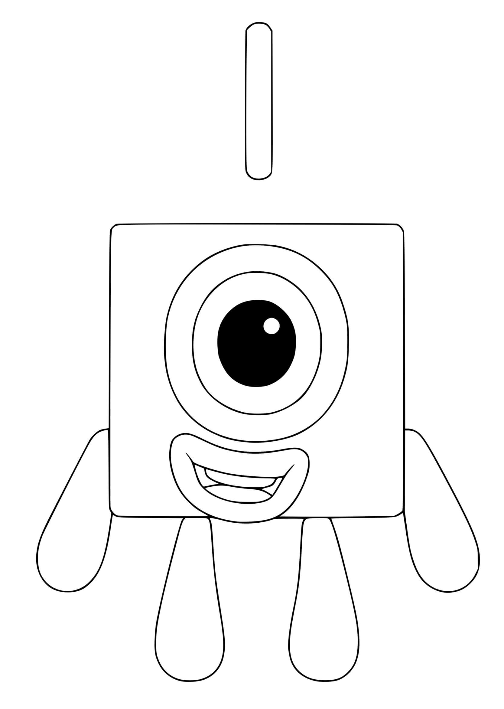 Coloriage Numberblocks 1 One - Numberblocks à imprimer