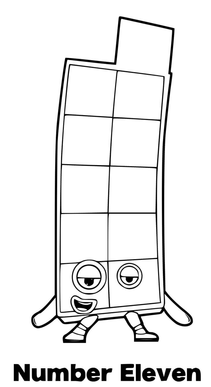 Coloriage Numberblocks 11 Eleven - Numberblocks à imprimer