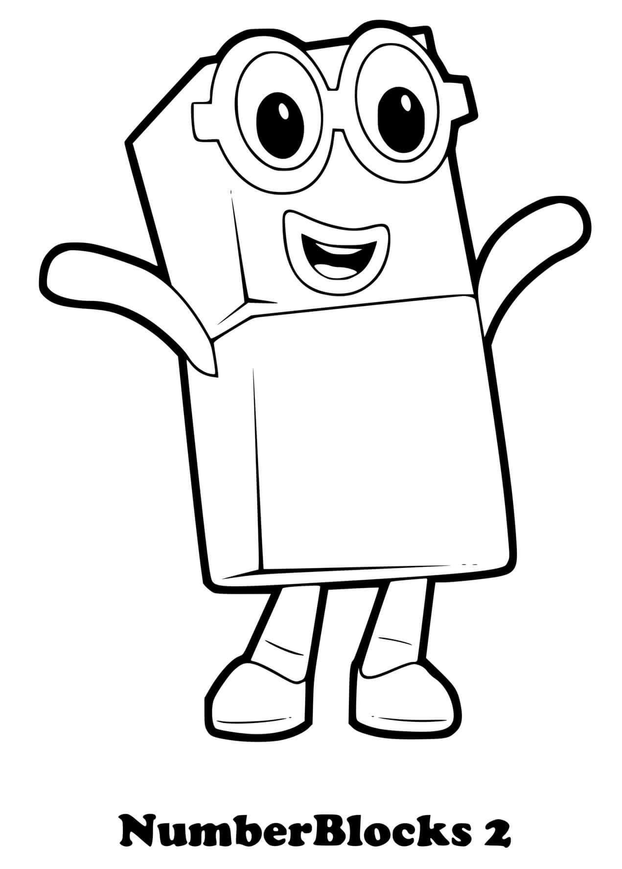 Coloriage Numberblocks 2 Two - Numberblocks à imprimer