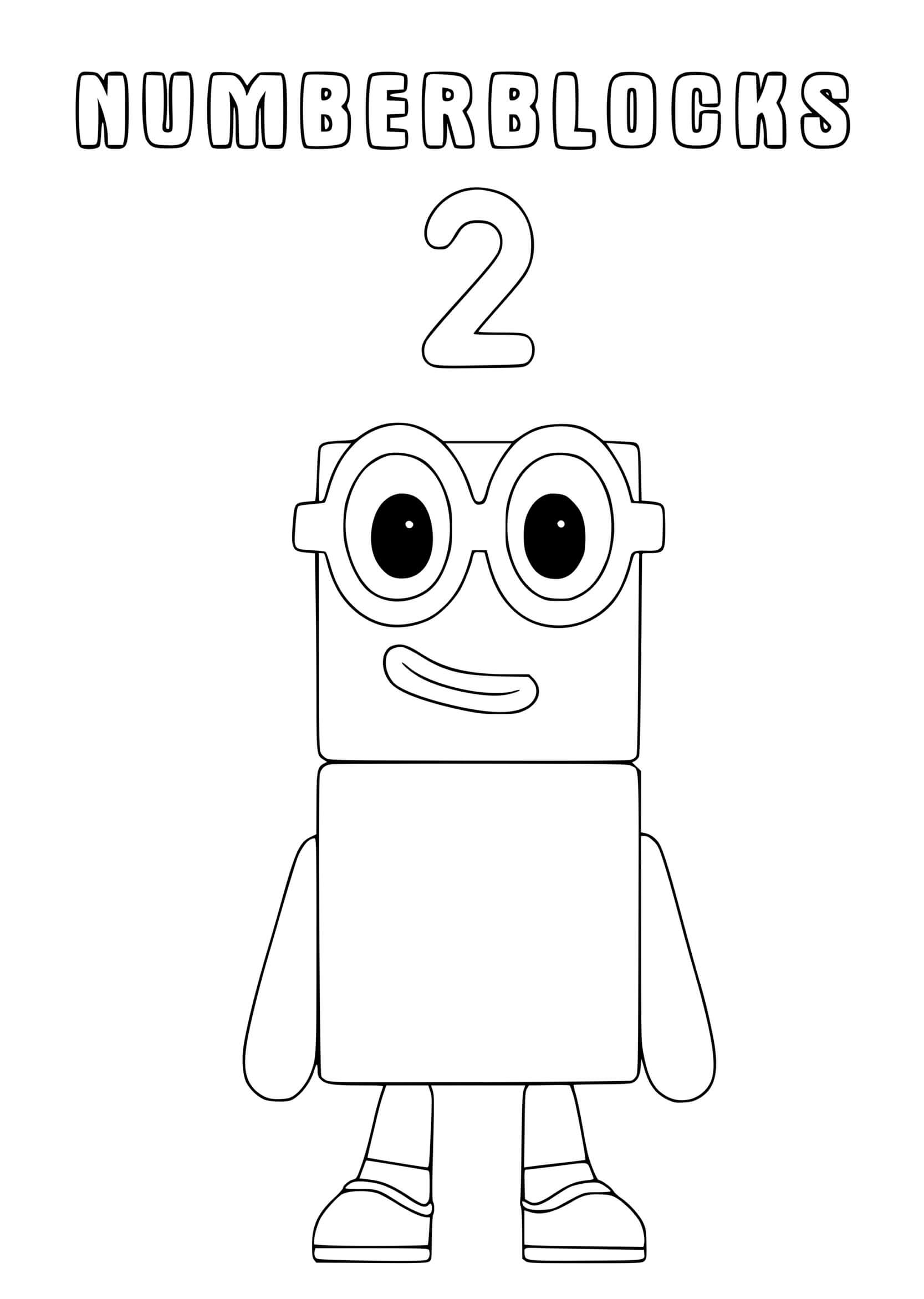 Coloriage Numberblocks duo coloré et amusant - Numberblocks à imprimer