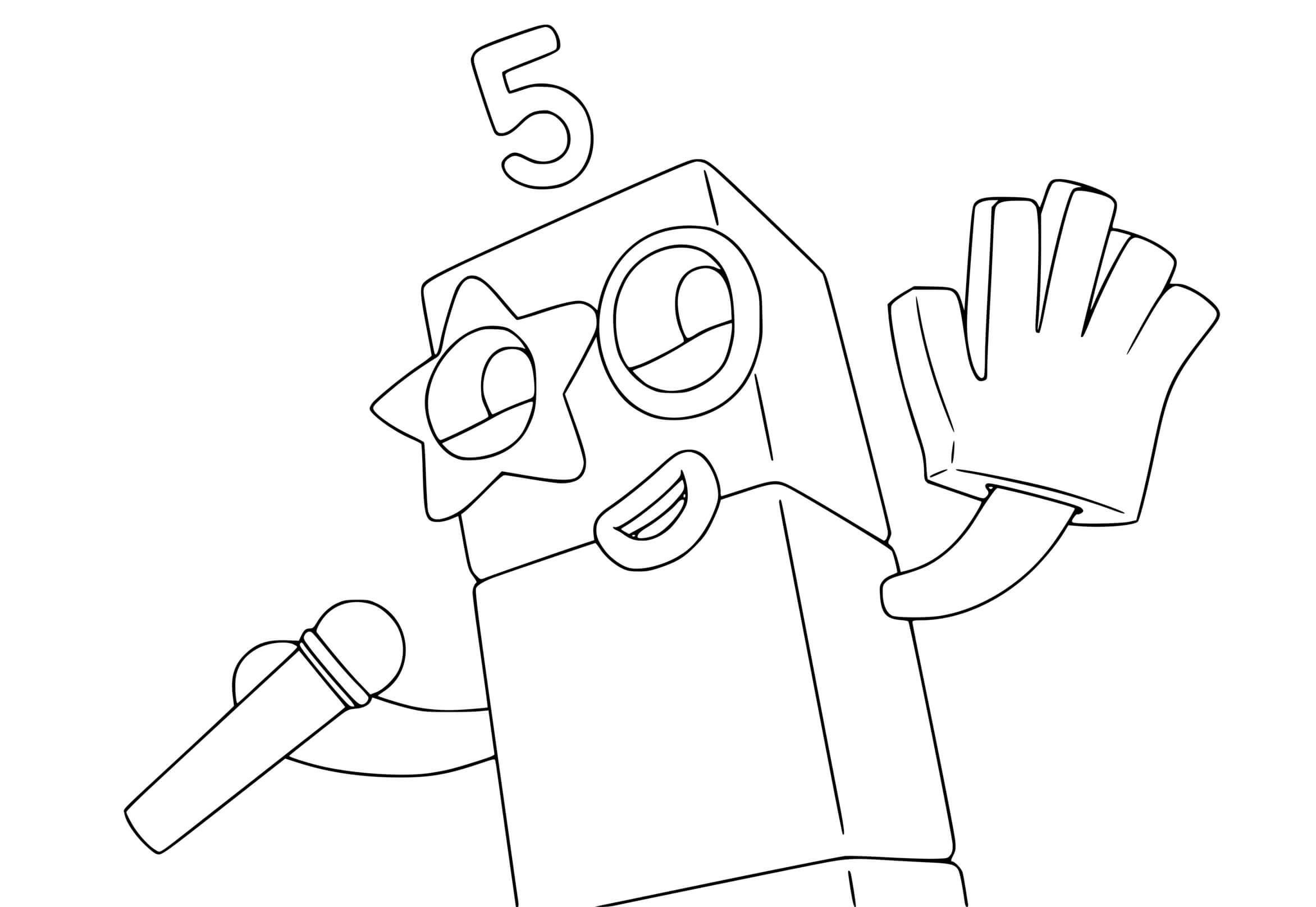 Coloriage Numberblocks 5 Five - Numberblocks à imprimer