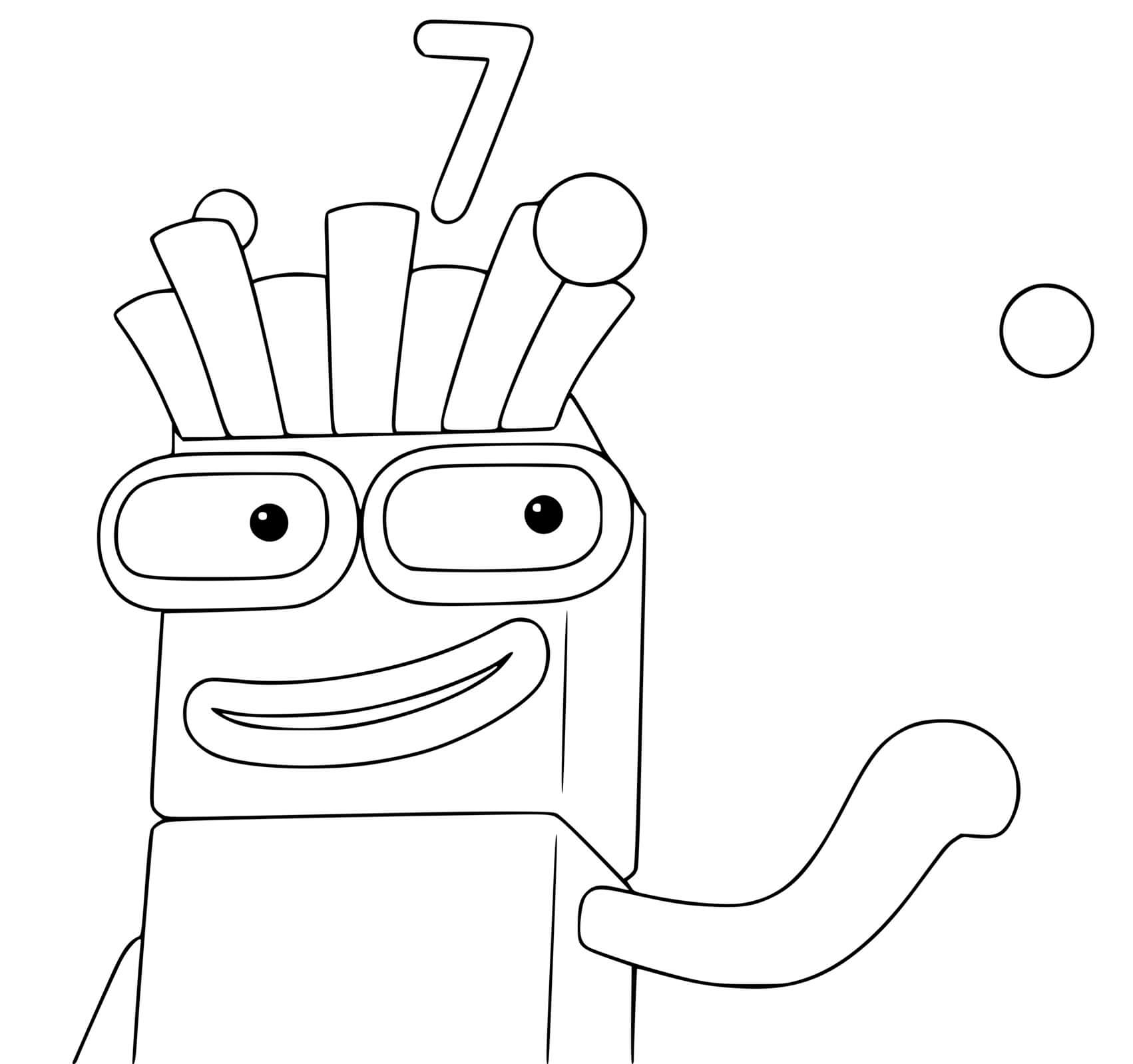 Coloriage Numberblocks 7 Seven - Numberblocks à imprimer