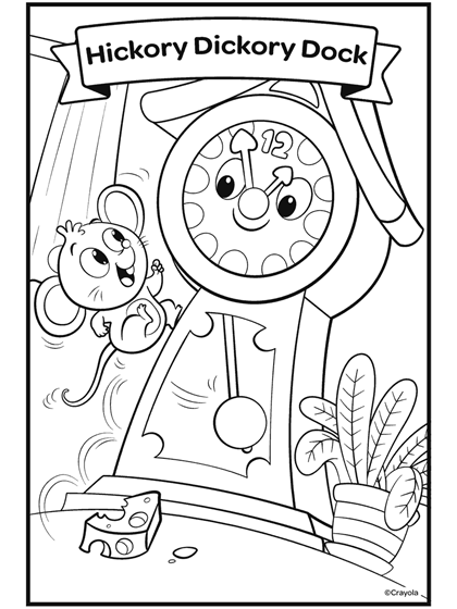 Coloriage Nursery Rhymes Hickory Dickory Dock - Crayola à imprimer