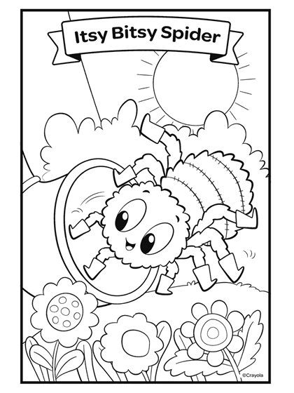 Coloriage Nursery Rhymes Itsy Bitsy Spider - Crayola à imprimer