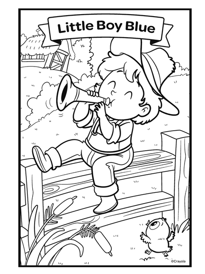 Coloriage Nursery Rhymes Little Boy Blue - Crayola à imprimer