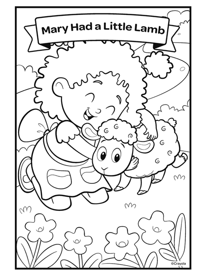 Coloriage Marie et son petit mouton - Crayola à imprimer