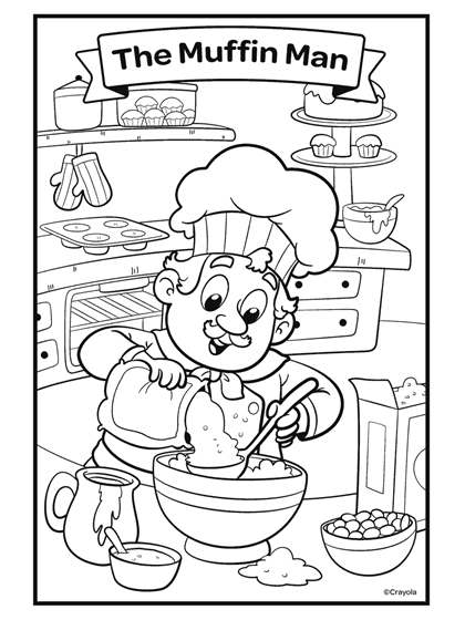 Coloriage Nursery Rhymes The Muffin Man - Crayola à imprimer