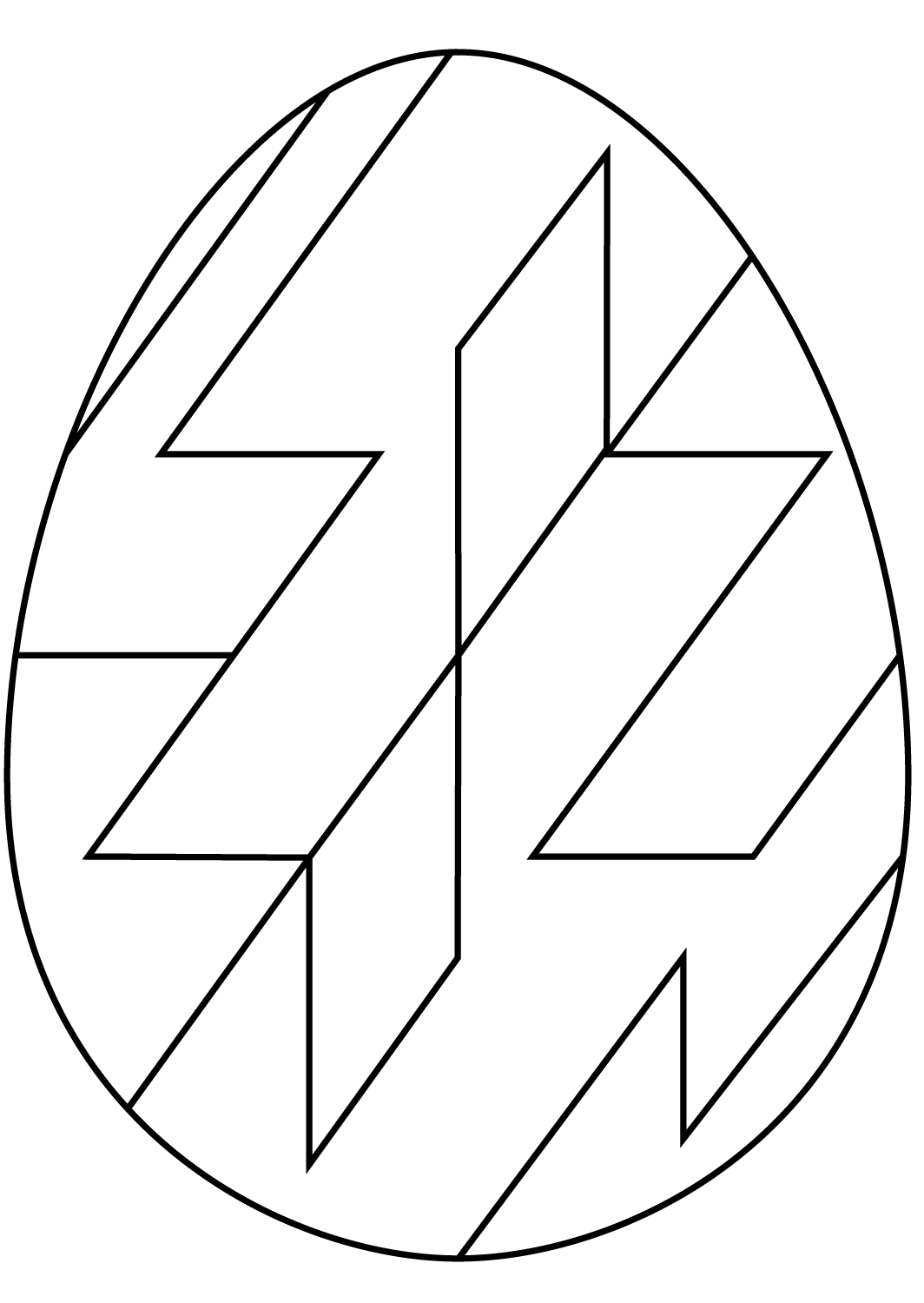 Coloriage Œuf De Pâques Avec Abstract Geometric Pattern - Pâques à imprimer