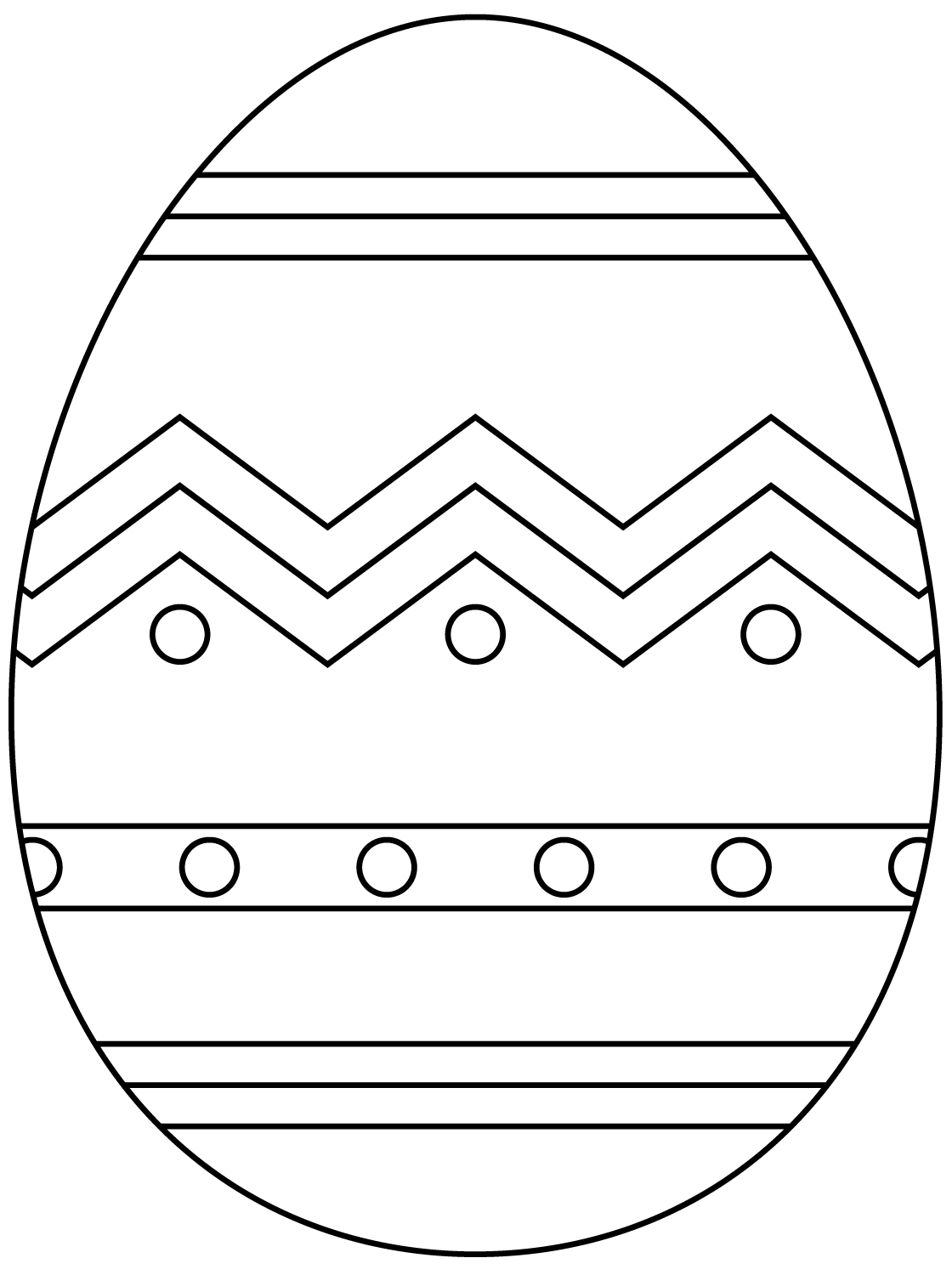 Coloriage Œuf de Pâques aux motifs géométriques abstraits - Pâques à imprimer