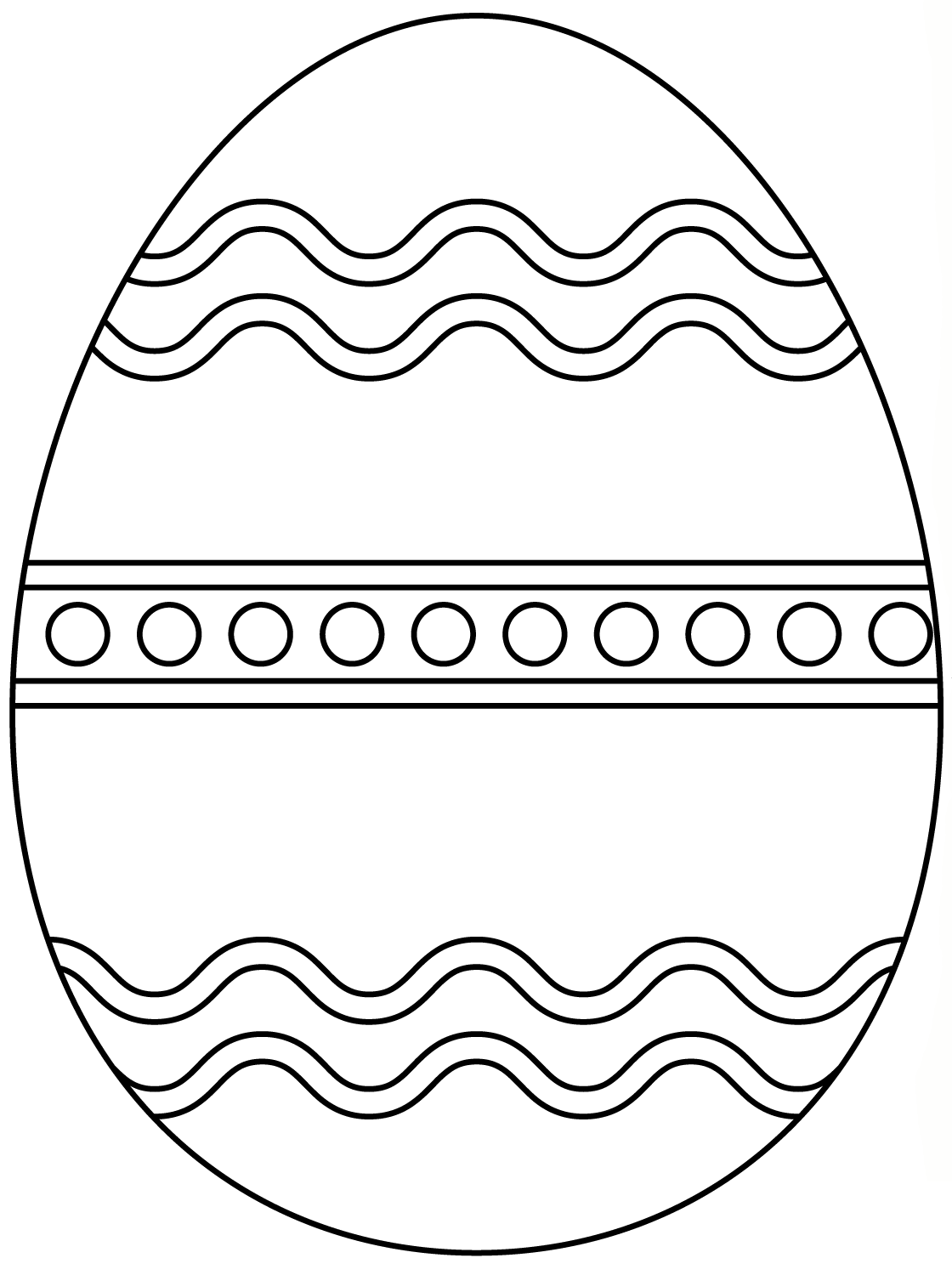 Coloriage Œuf de Pâques aux motifs géométriques abstraits - Pâques à imprimer