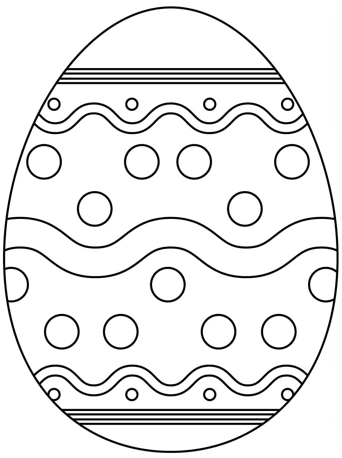 Coloriage Œuf de Pâques orné de formes géométriques - Pâques à imprimer