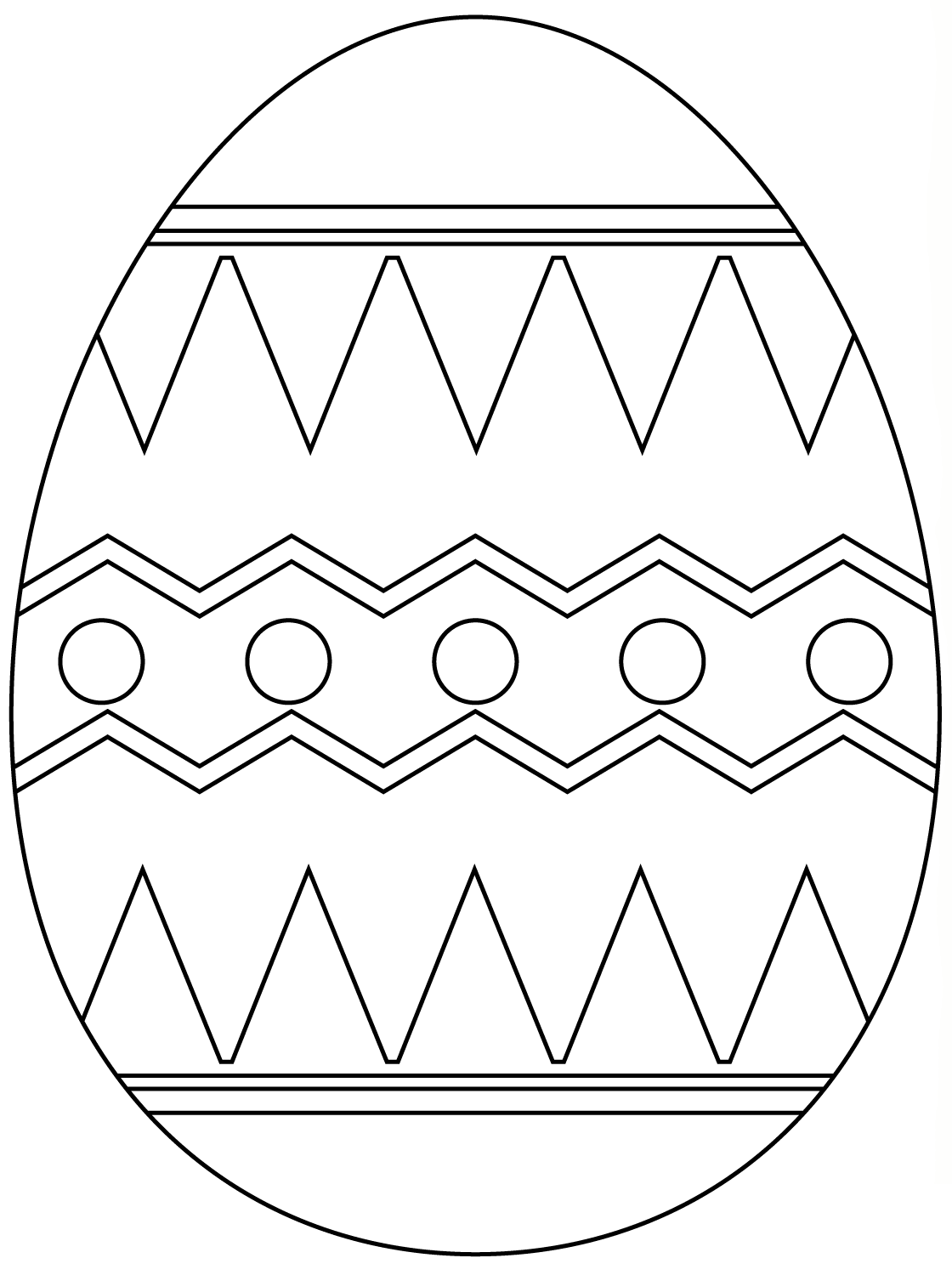 Coloriage Œuf de Pâques avec motifs abstraits géométriques - Pâques à imprimer