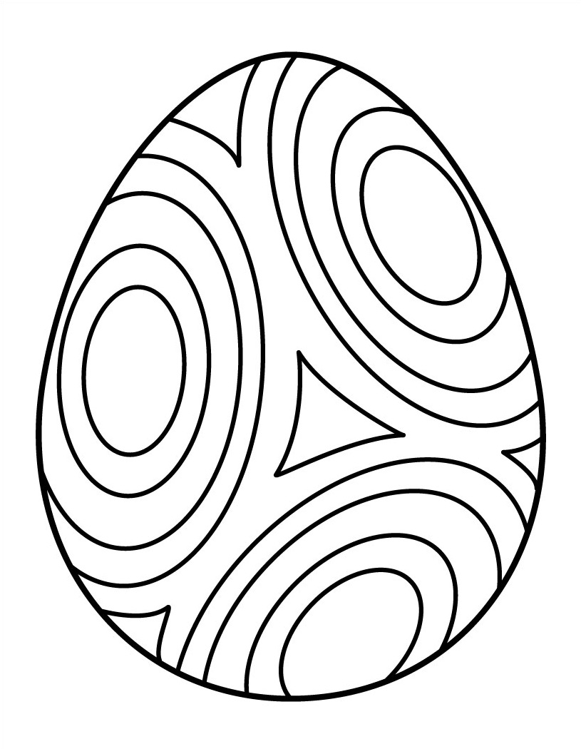 Coloriage Œuf De Pâques Avec Cercle - Pâques à imprimer