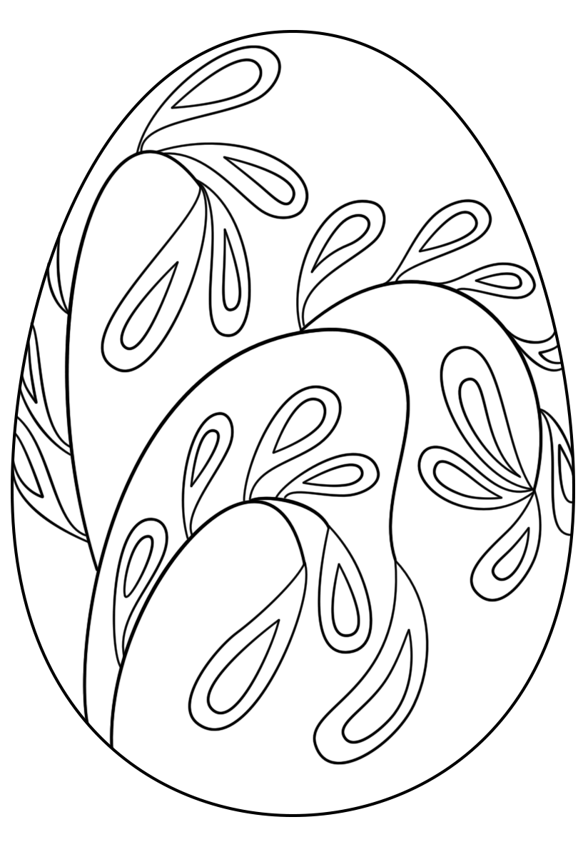 Coloriage Œuf De Pâques Avec Floral Pattern - Pâques à imprimer