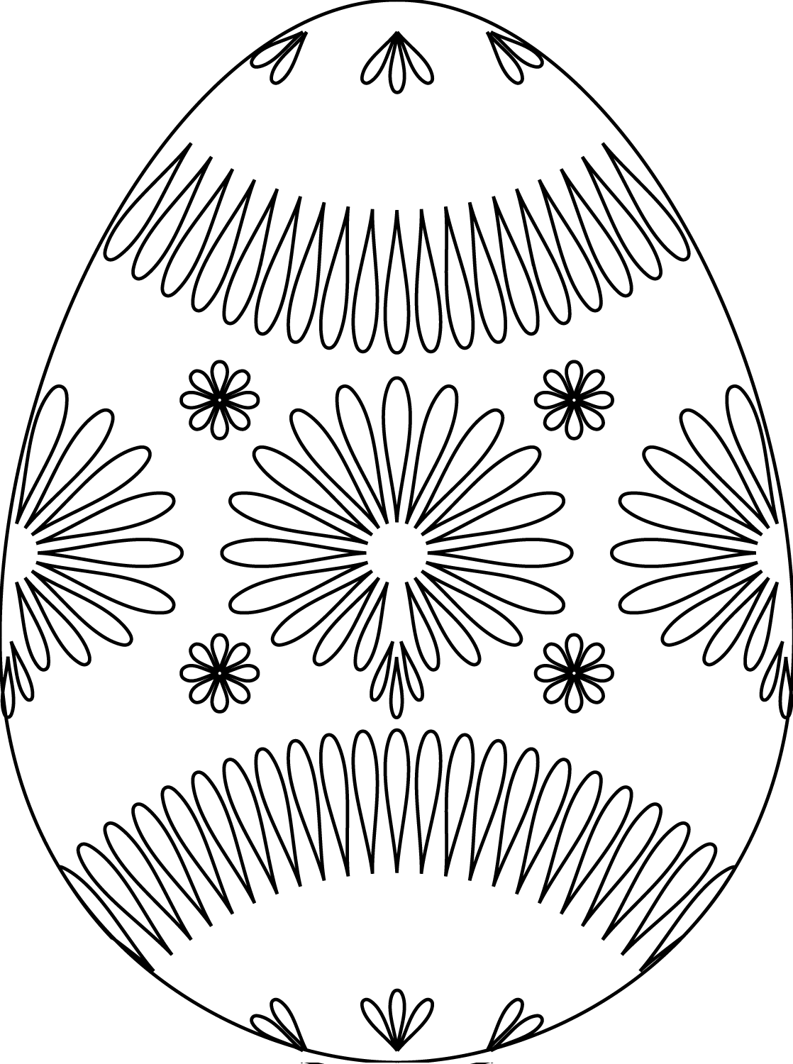 Coloriage Œuf De Pâques Avec Flower Pattern - Pâques à imprimer