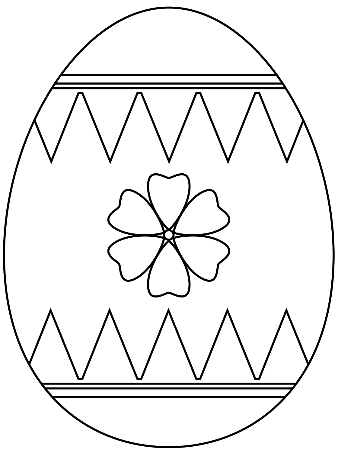 Coloriage Œuf De Pâques Avec Flower - Pâques à imprimer