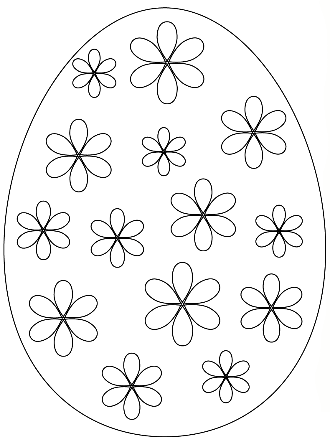 Coloriage Œuf De Pâques Avec Flowers - Pâques à imprimer