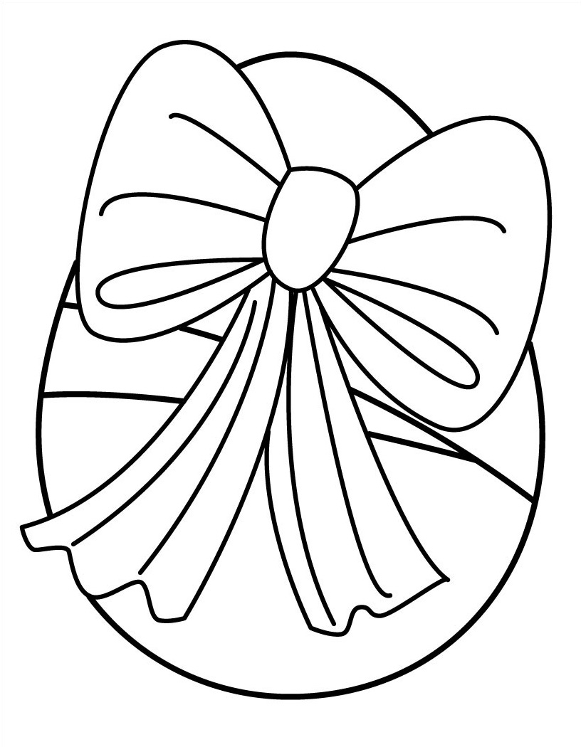 Coloriage Œuf De Pâques Avec Ruban - Pâques à imprimer