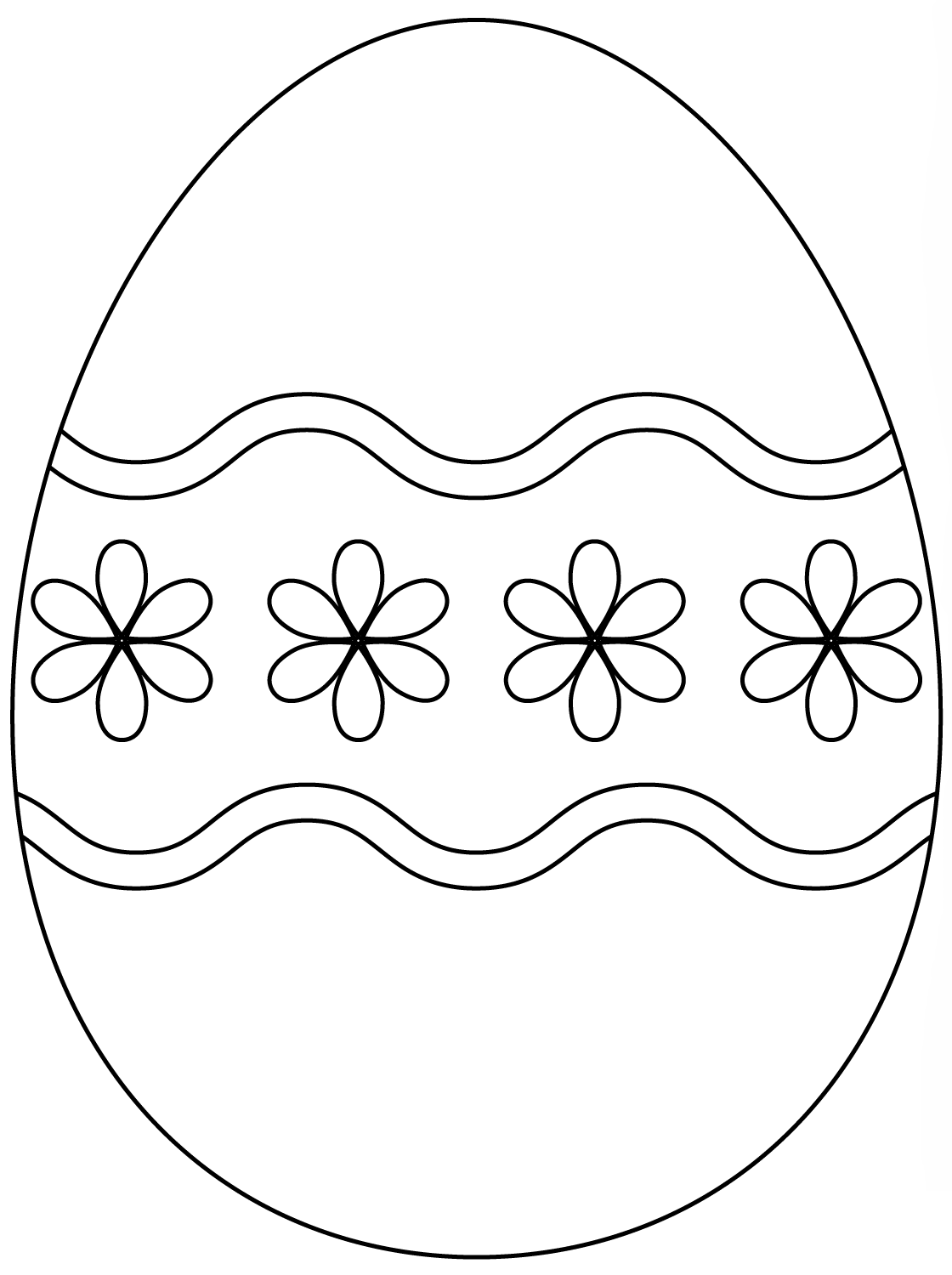 Coloriage Œuf de Pâques Floral - Pâques à imprimer