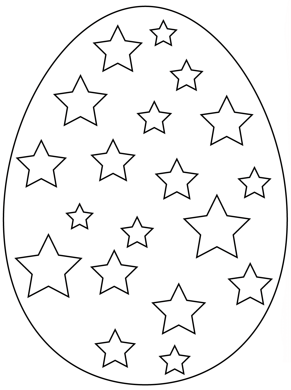 Coloriage Œuf De Pâques Avec Stars - Pâques à imprimer