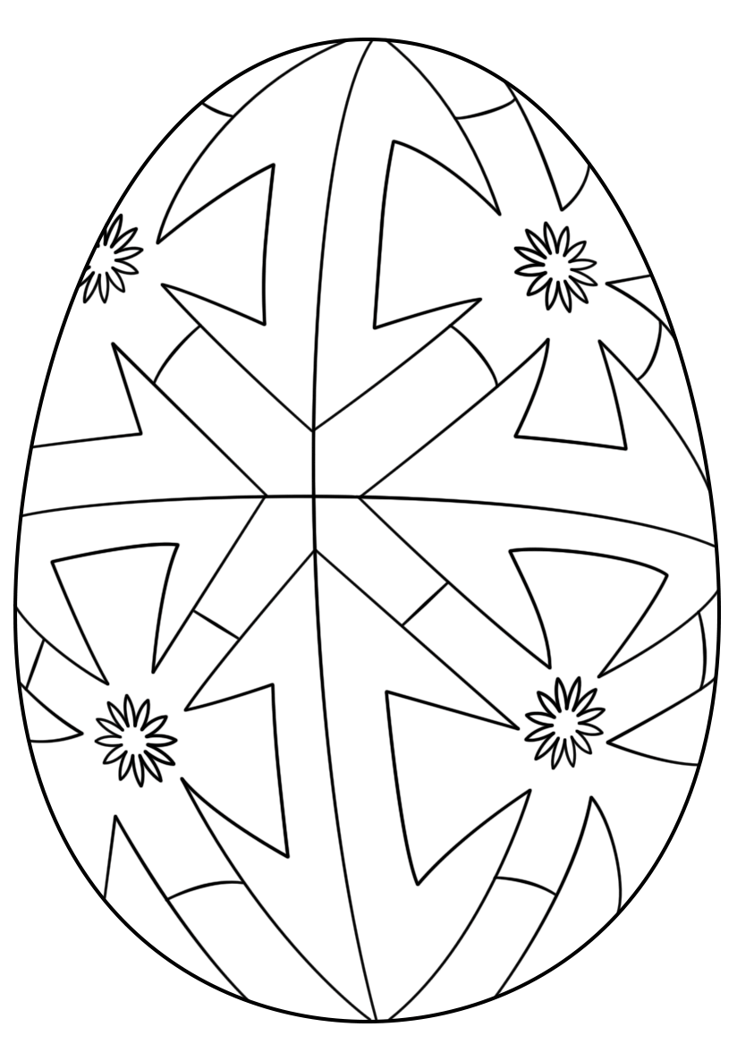 Coloriage Œuf De Pâques Geometric Pattern - Pâques à imprimer