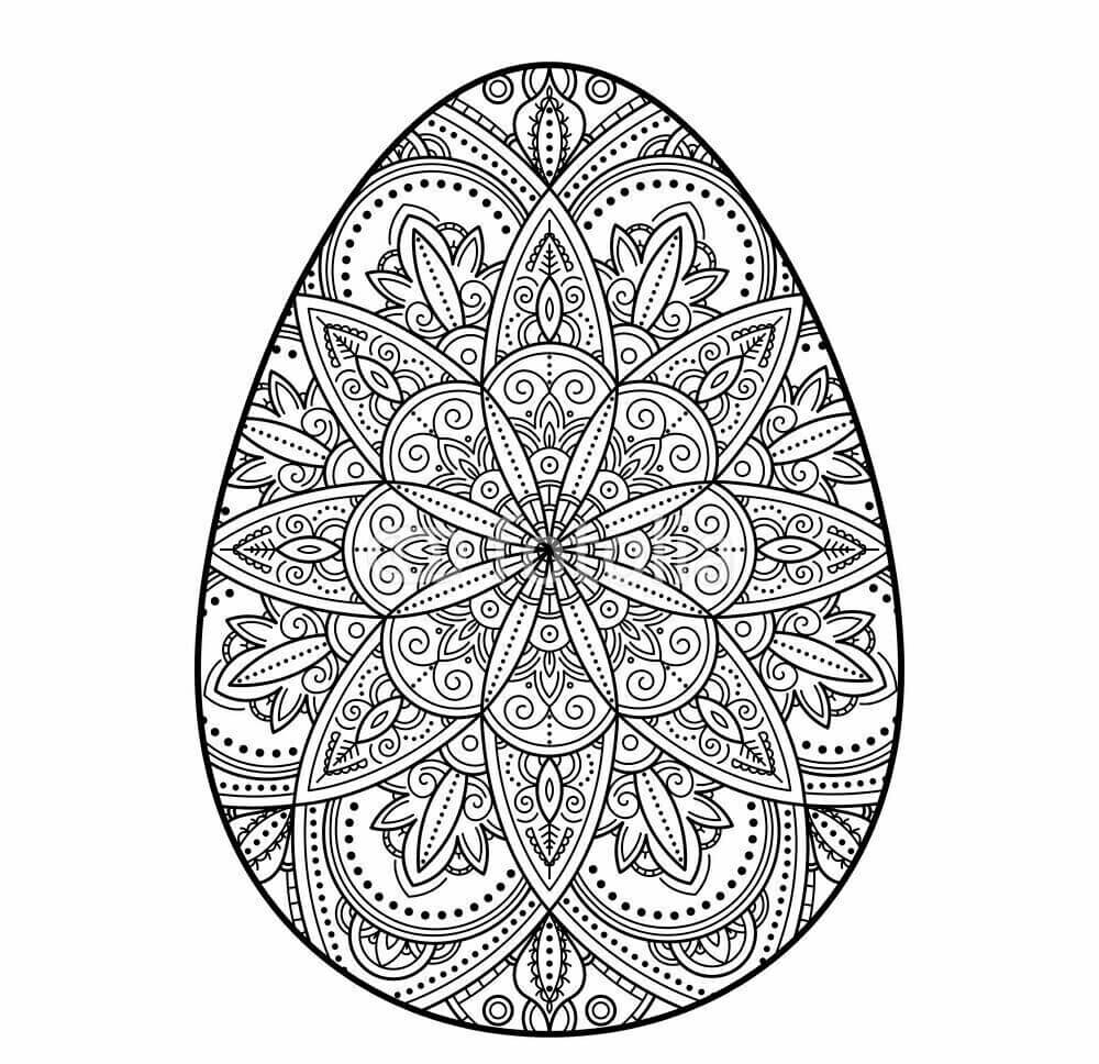 Coloriage Œuf De Pâques Mandala Adulte - Pâques mandala à imprimer