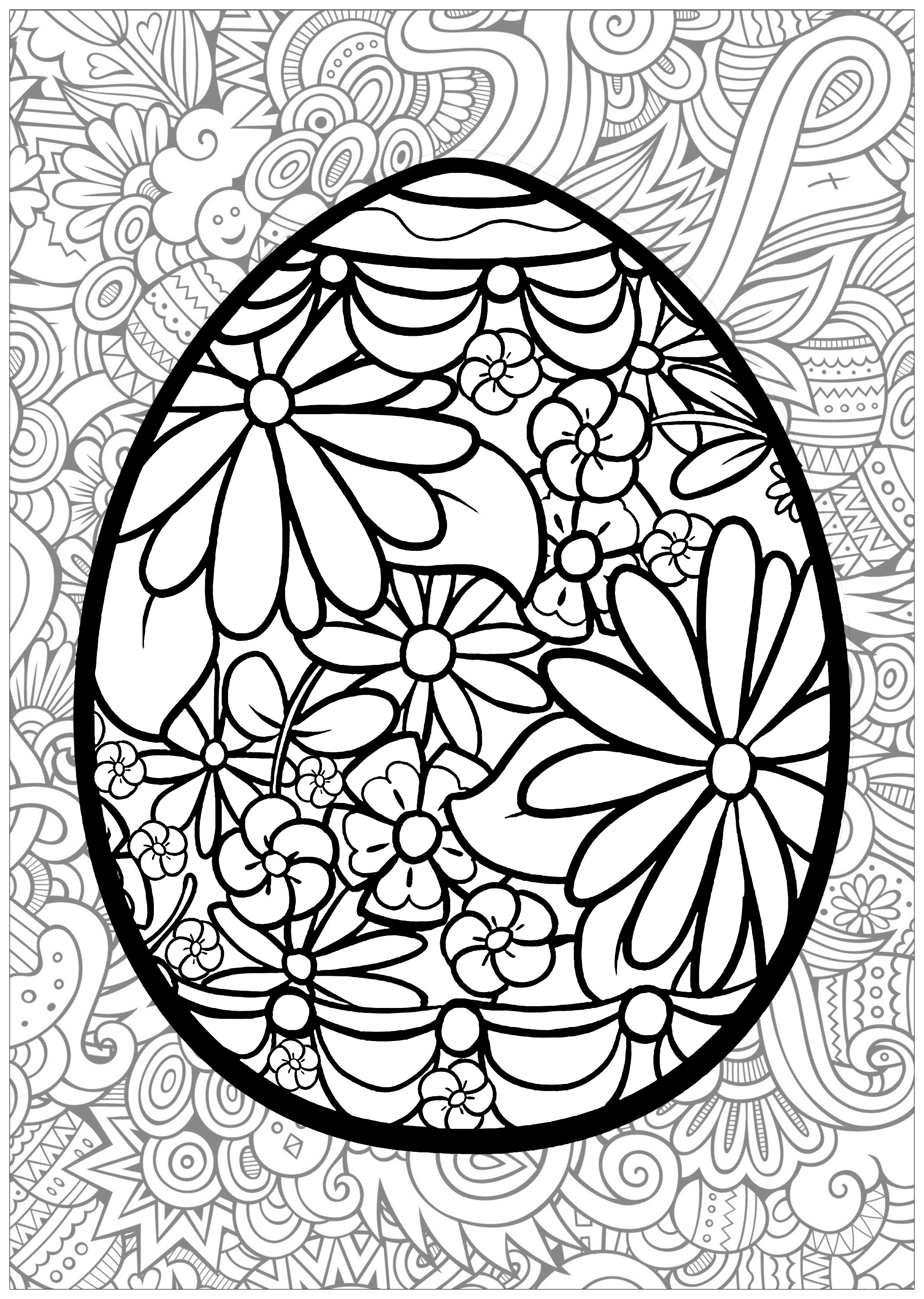 Coloriage Œuf De Pâques Pour Adulte - Pâques adulte à imprimer